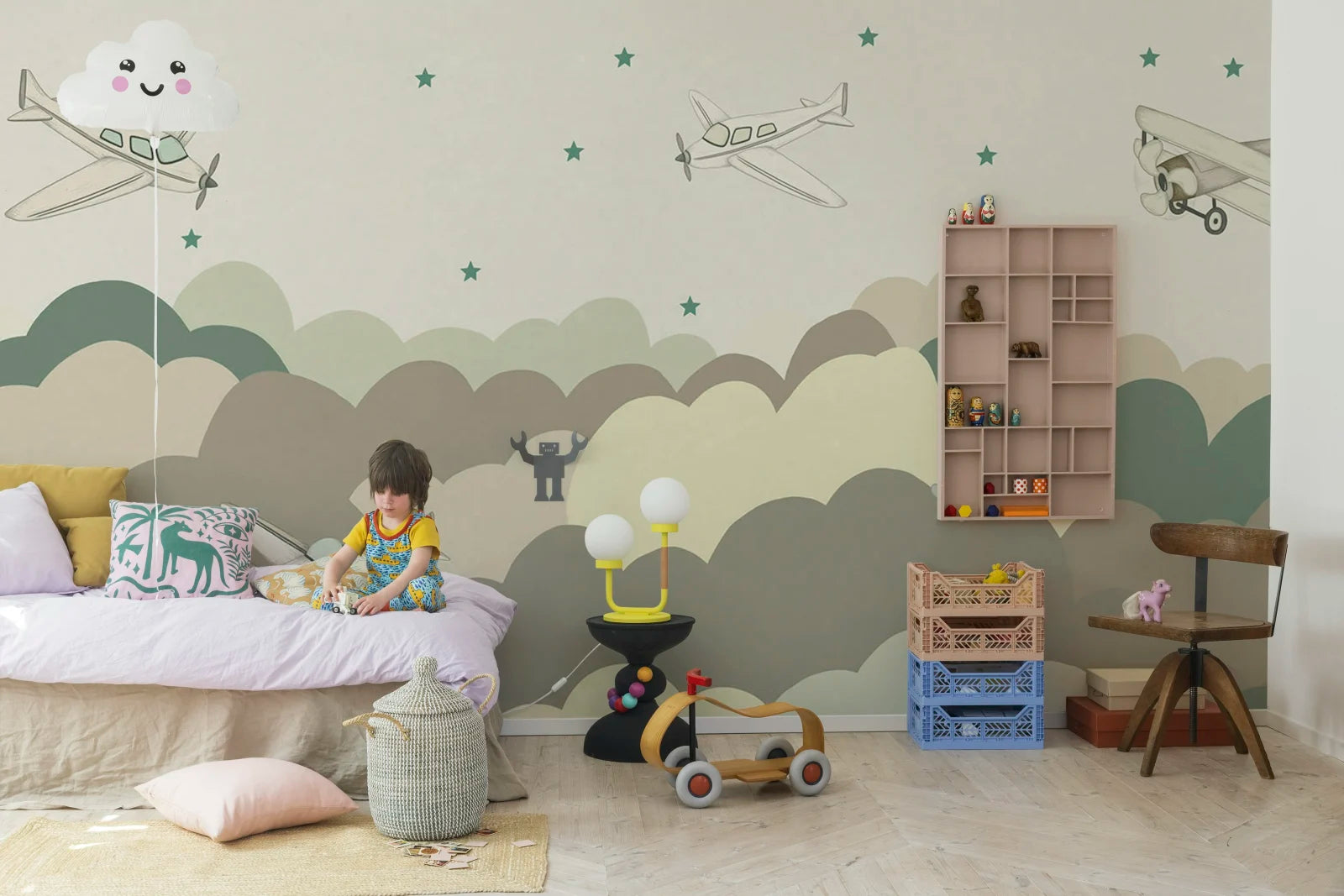 Fly Away, Beige Wallcoverings