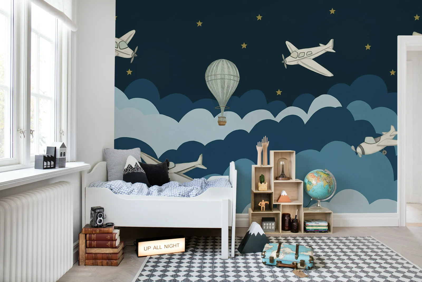 Fly Away, Dark Blue Wallcoverings